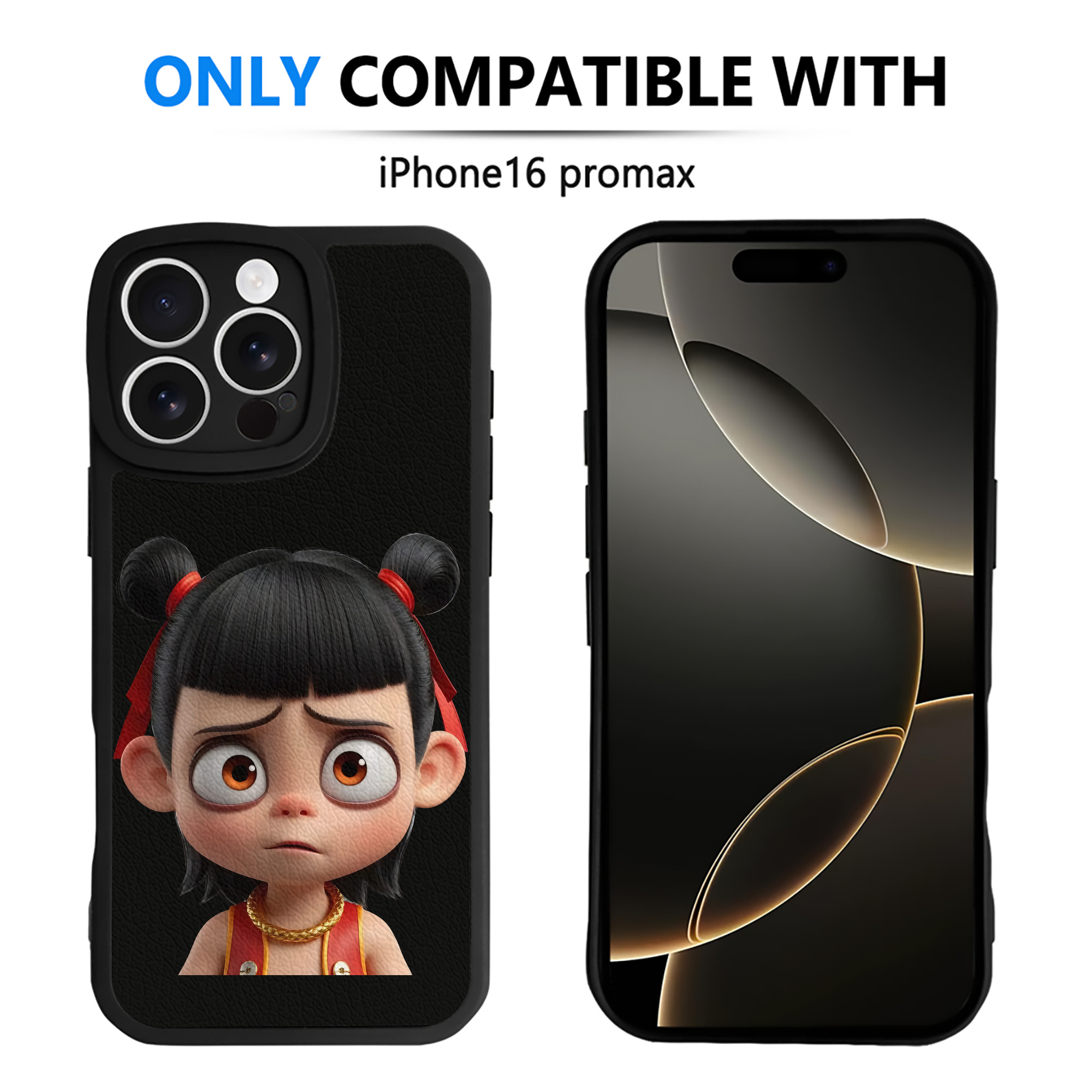 （画像用） Ne Zha 2 ナタ 魔童の大暴れ 【iPhone 16シリーズ対応】シリコンスマホケース（レザー調） 材質：シリコン